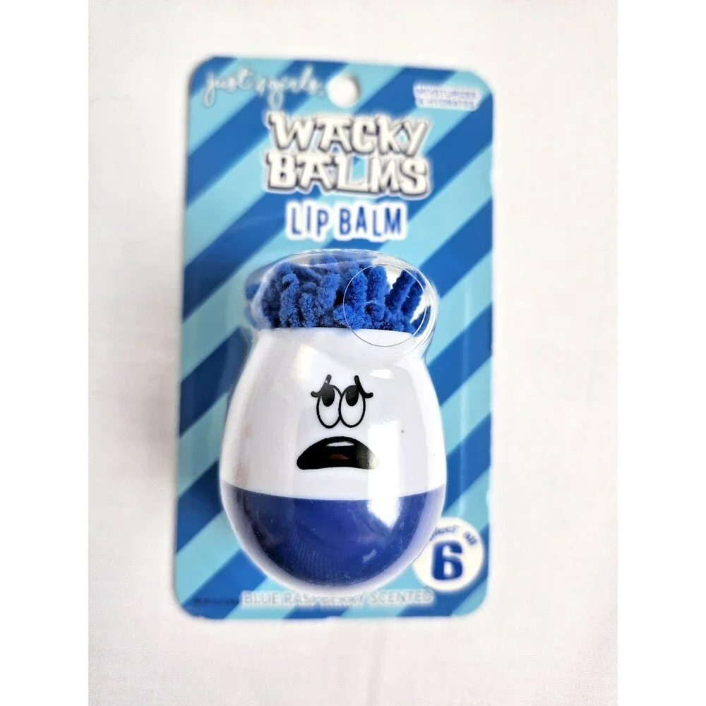 Just 4 Girls Wacky Balms‎ Lip Balm Set Orange & Blue Raspberry Scents New Sealed